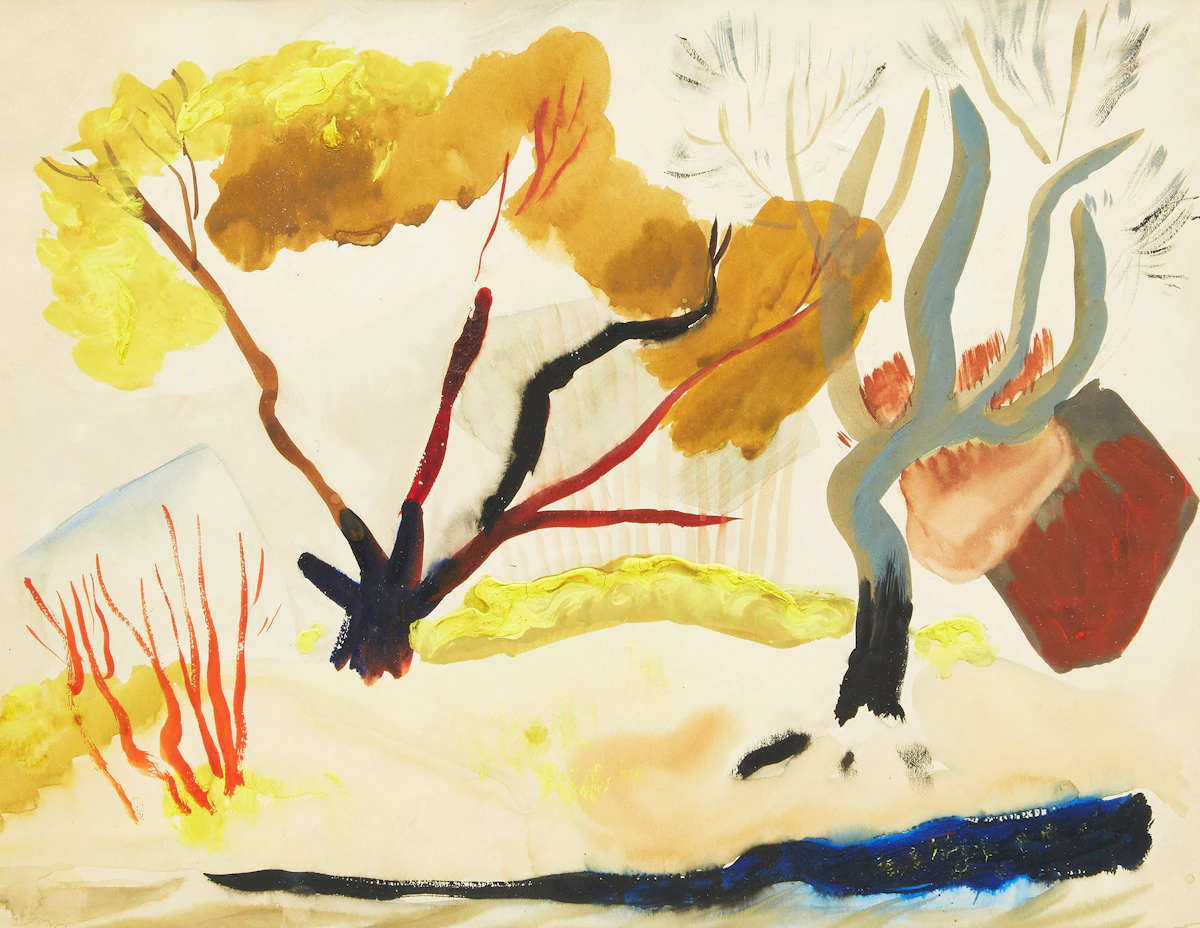 Paul Duval, Along the Don, 1939, watercolour and oil on paper