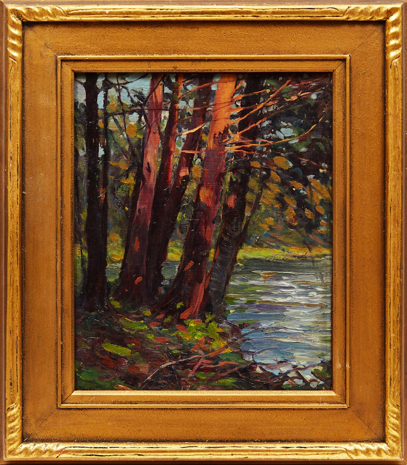 Farquhar McGillivray Strachan Knowles, Riverside Landscape, oil on canvas - view 2