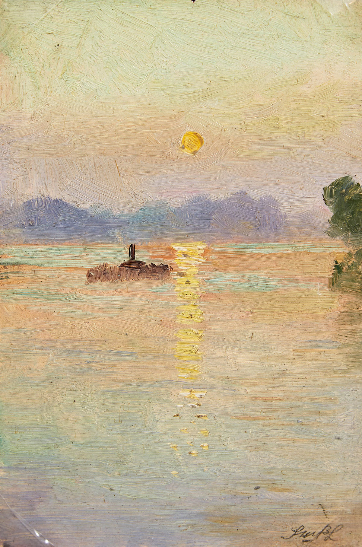 Frederic Marlett Bell-Smith, Sunset - Toronto, oil on board