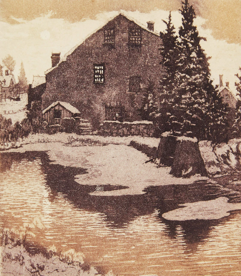 Nicholas Hornyansky, Georgian Bay Church; Rockwood Mill, pair of colour etchings - view 4