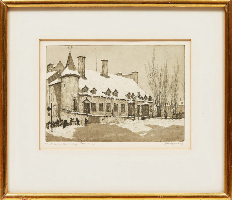 Nicholas Hornyansky, Château de Ramsay, Montreal; The East Block, Parliament (Ottawa), pair of colour etchings - view 2