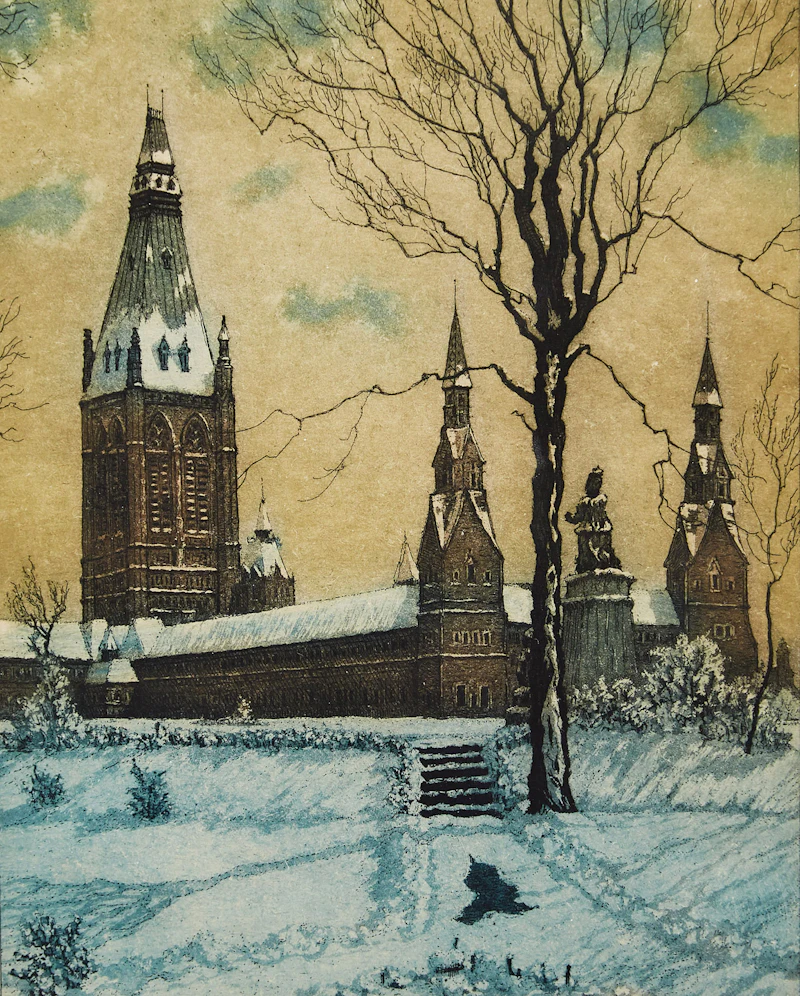 Nicholas Hornyansky, Château de Ramsay, Montreal; The East Block, Parliament (Ottawa), pair of colour etchings - view 4