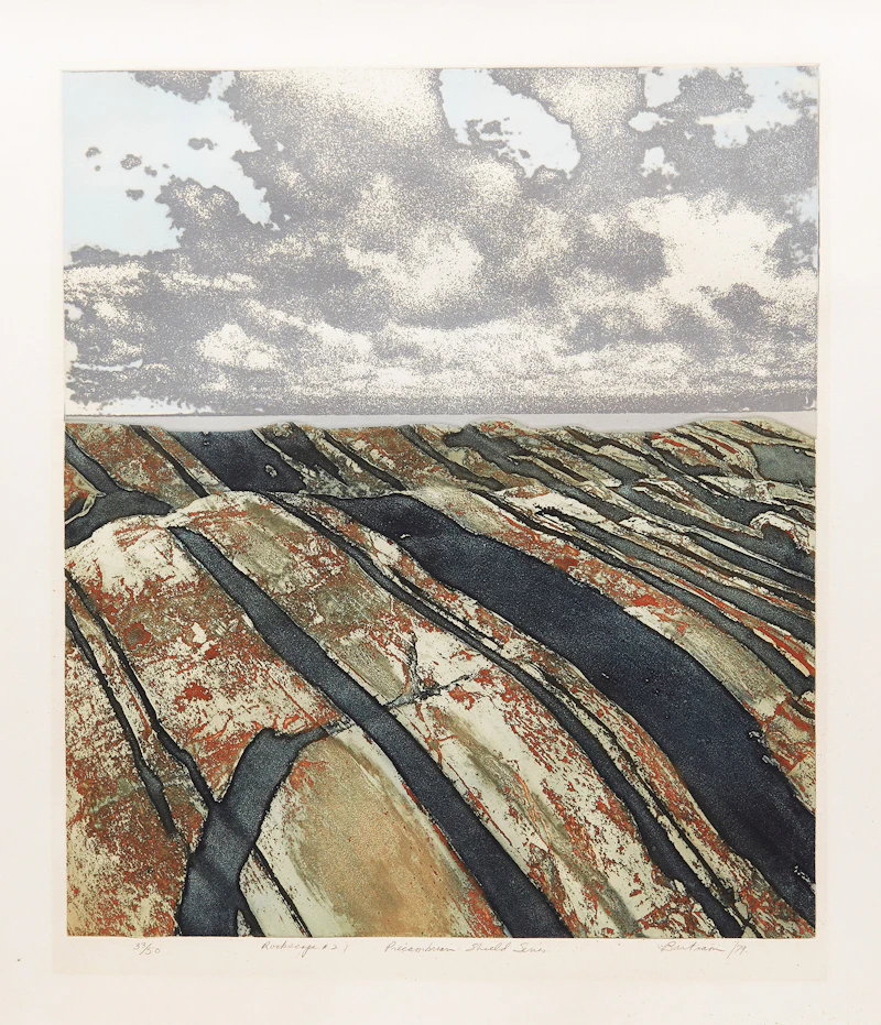 Edward John Bartram, Rockscape #2, Precambrian Shield Series, colour etching, 1979 - view 2
