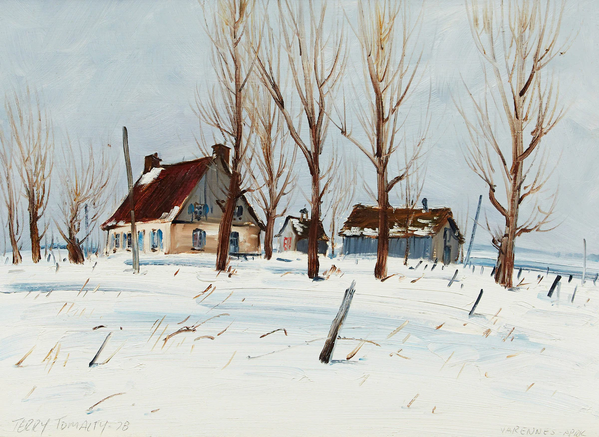 Terry Tomalty, Varennes In April, oil on board, 1978