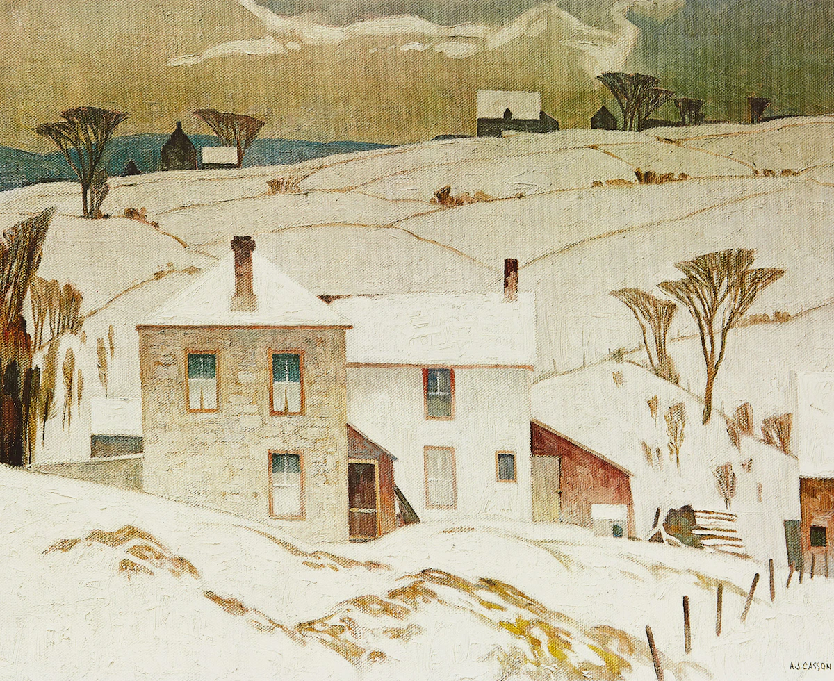 Alfred Joseph Casson, March Day; Village House; Summer Storm; Village In Winter, four colour serigraphs
