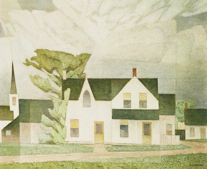 Alfred Joseph Casson, March Day; Village House; Summer Storm; Village In Winter, four colour serigraphs - view 3