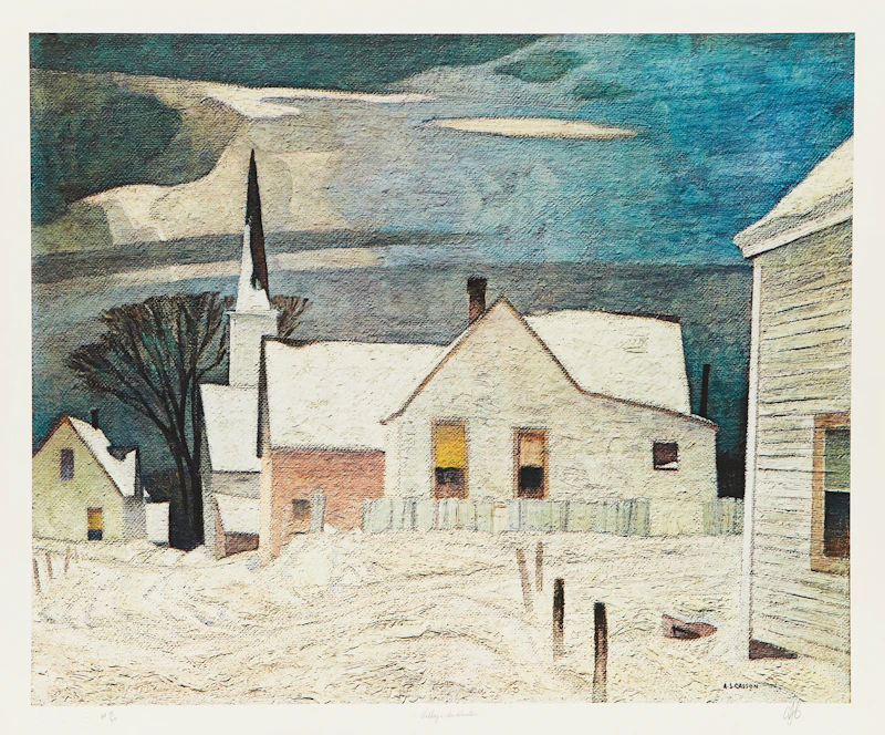 Alfred Joseph Casson, March Day; Village House; Summer Storm; Village In Winter, four colour serigraphs - view 8