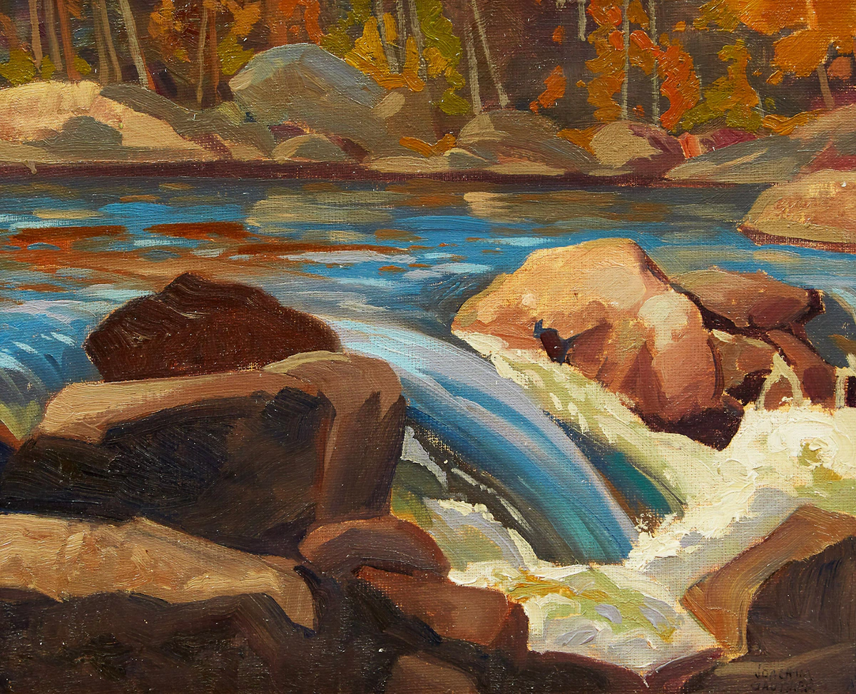 Joachim George Gauthier, Palmer Rapids, oil on board, 1952