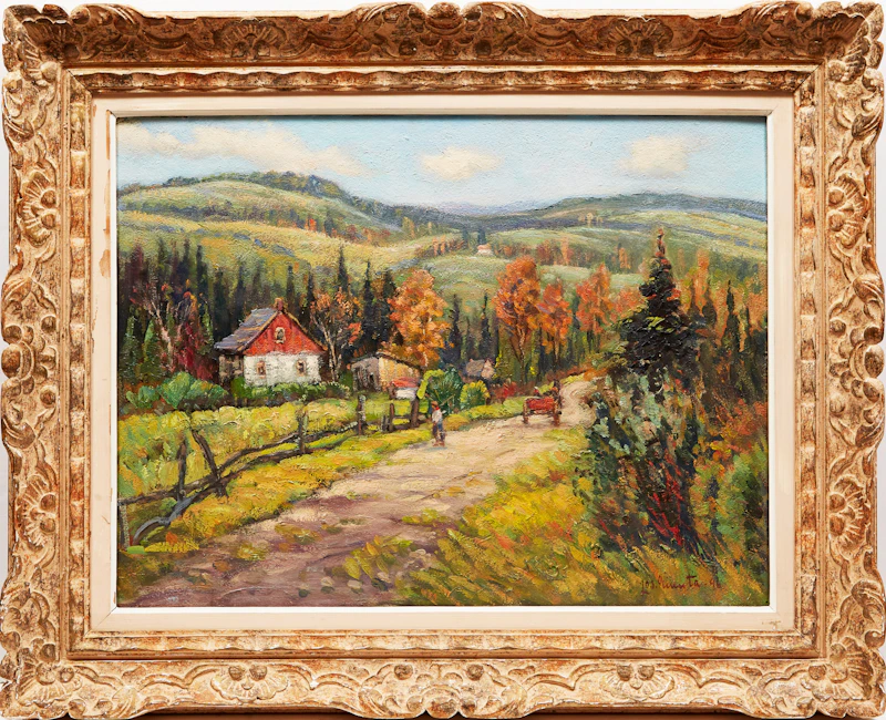 Joseph Giunta, Autumn, Ste. Adèle, Laurentians , oil on board, 1946 - view 2