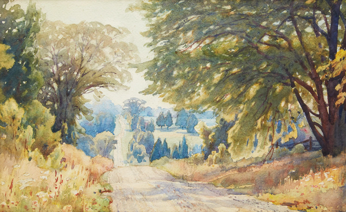 Frederick Henry Brigden, Country Road, watercolour