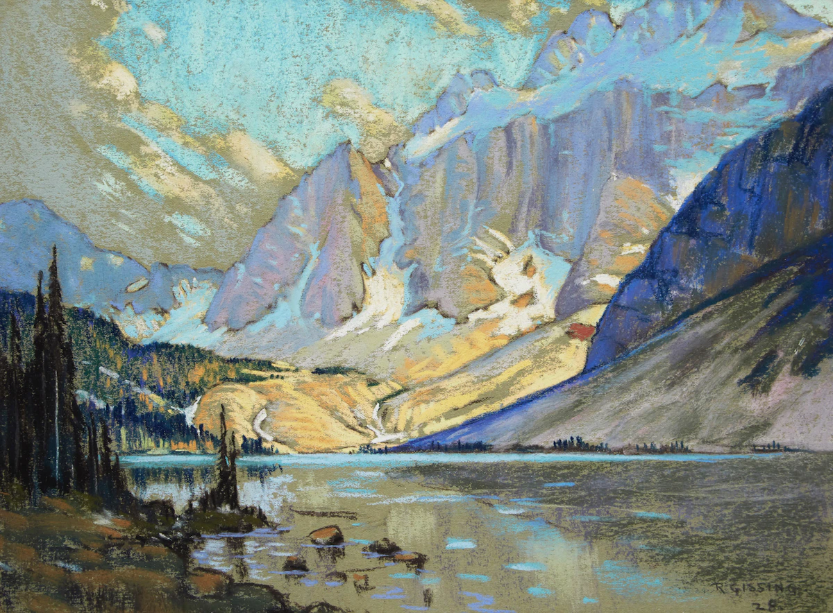 Roland Gissing, Untitled (Western Lake Study) , mounted to card, 1928