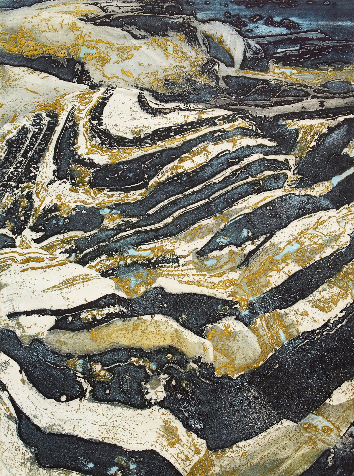 Edward John Bartram, Swept Rock- Precambrian Shield Series, colour etching