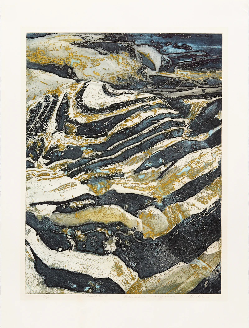 Edward John Bartram, Swept Rock- Precambrian Shield Series, colour etching - view 2