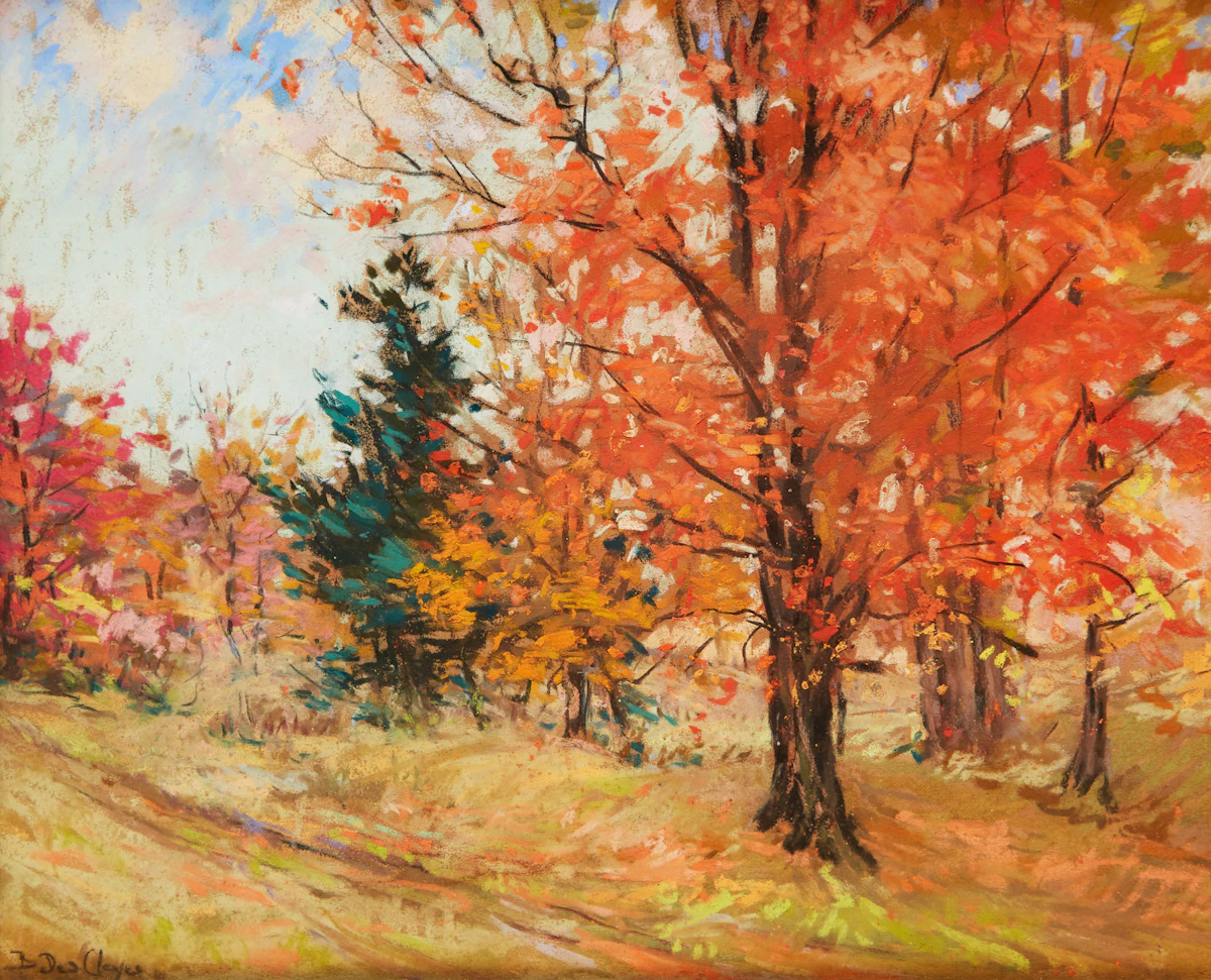 Berthe Des Clayes, Path to the Maple Wood , pastel