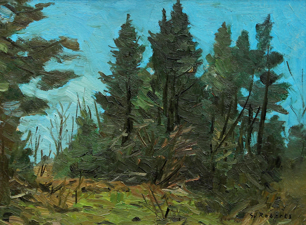 William Goodridge Roberts, Spring Landscape, oil on board
