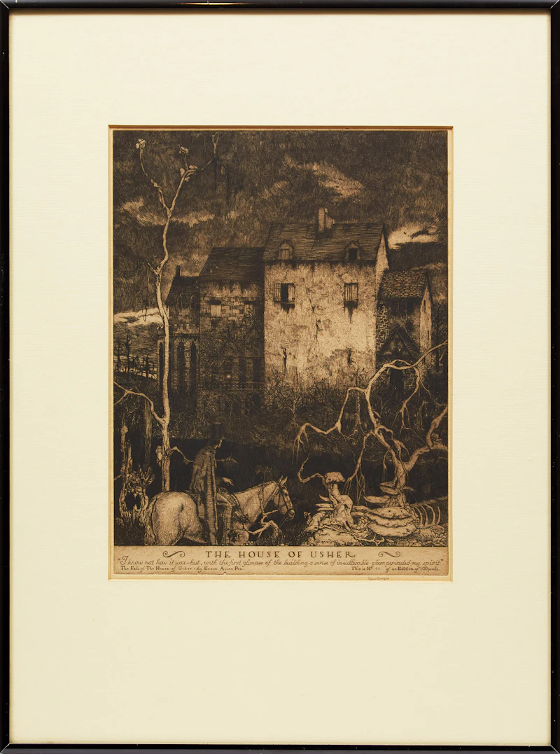 Robert  Thomson, The House of Usher, copperplate etching - view 2
