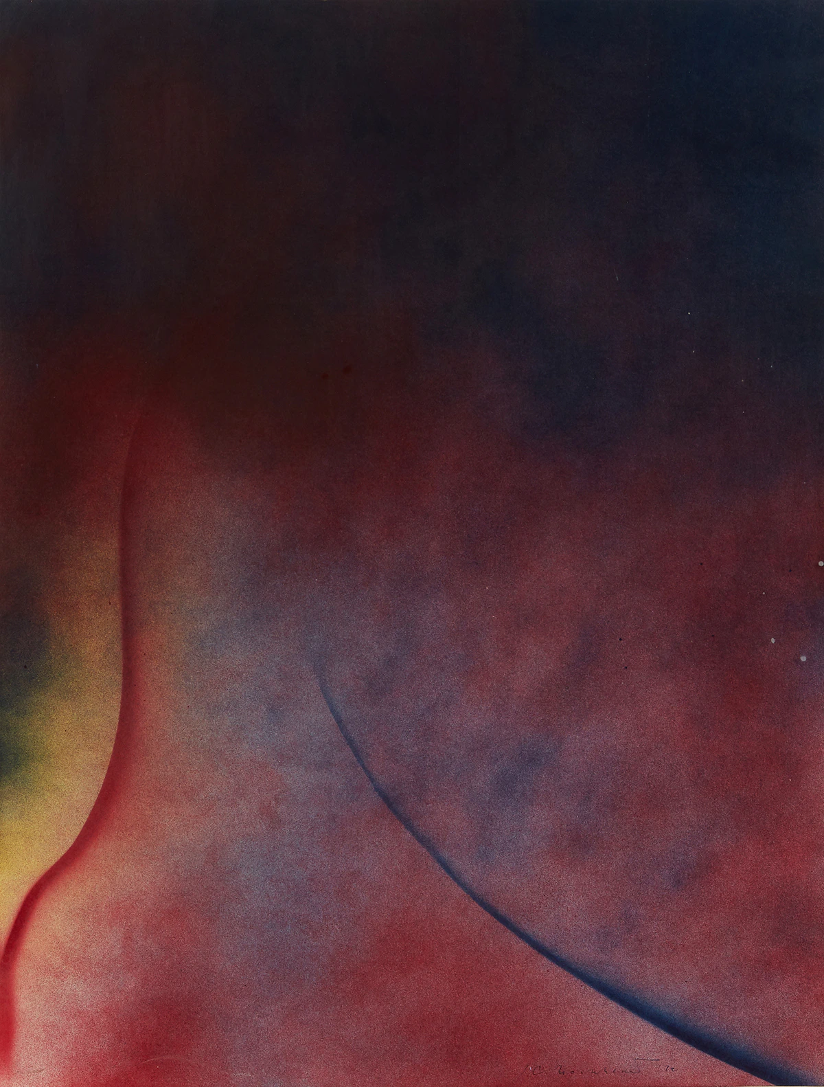 Kenneth Campbell Lochhead, Blue Soar, enamel on paper, 1972