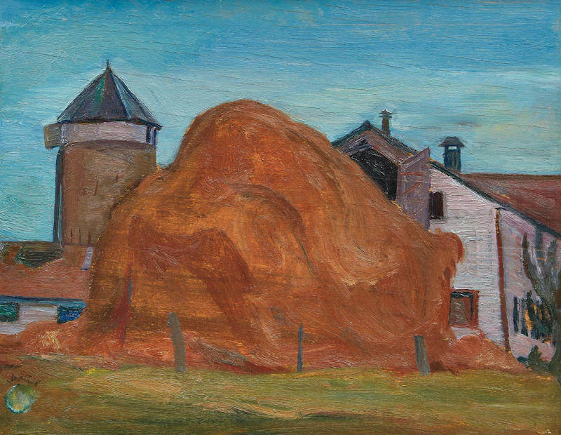 Farm Yard with Haystacks by Frederick Horsman Varley