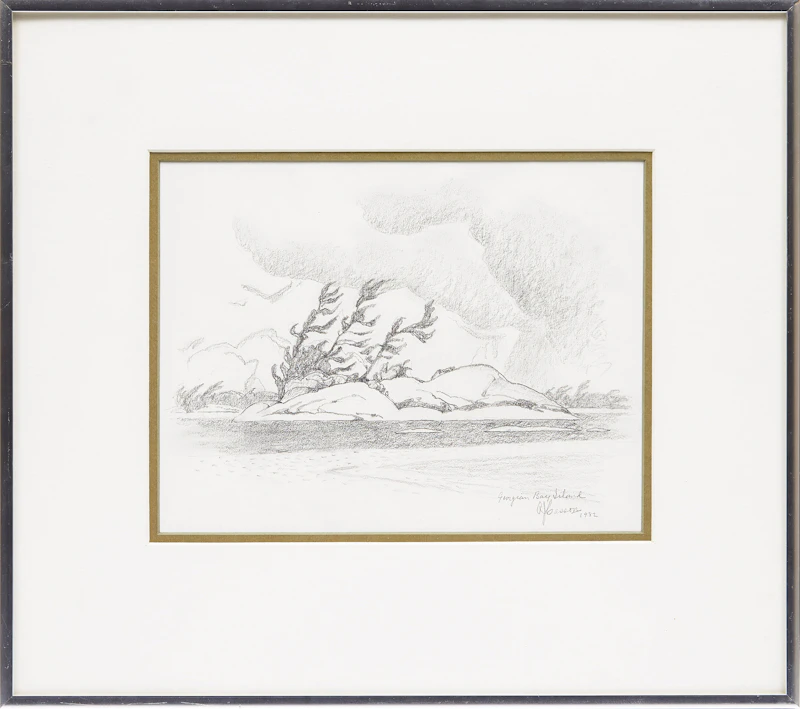 Alfred Joseph Casson, Georgian Bay Island, graphite drawing, 1982 - view 2