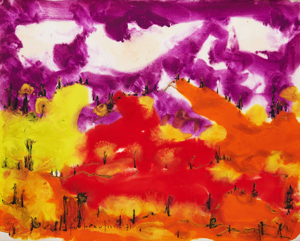 Paul-Vanier Beaulieu, Untitled (Landscape), watercolour, 1971