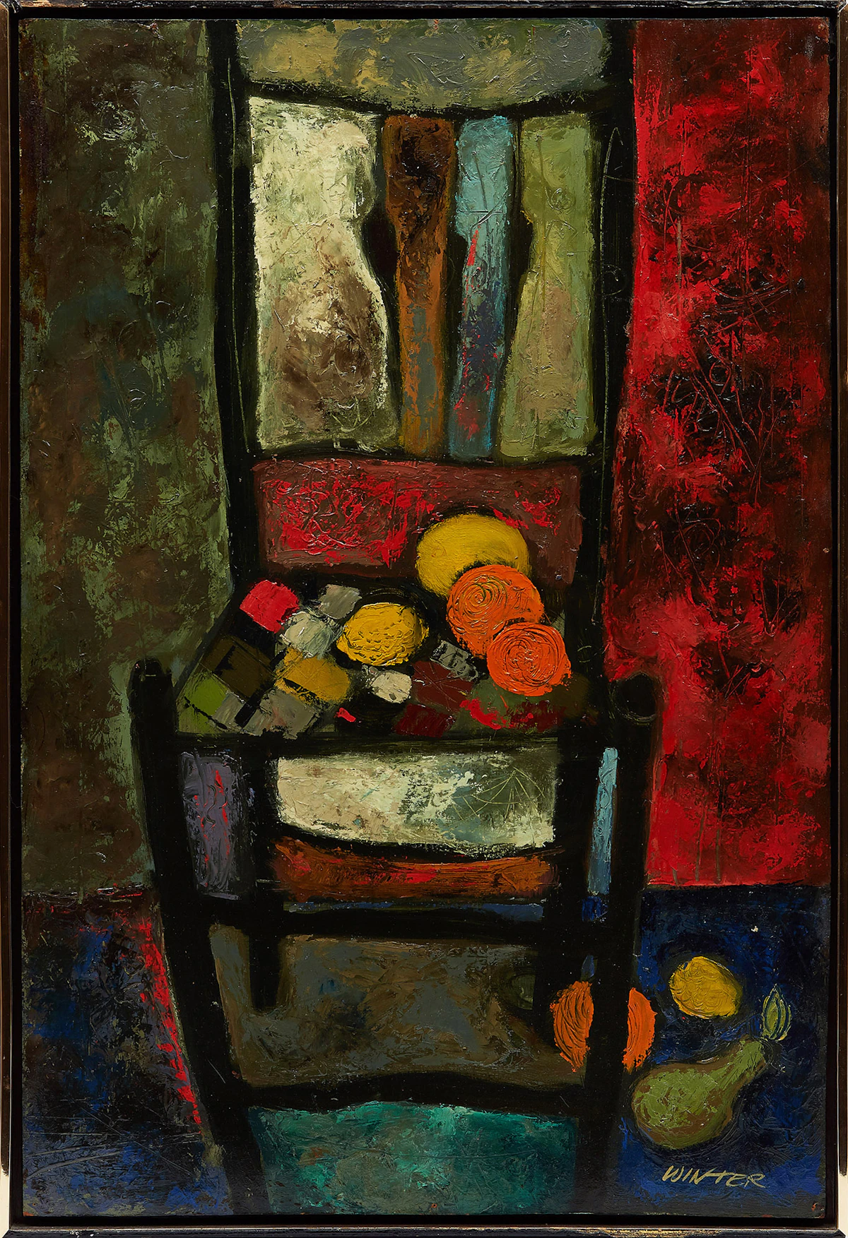 William Arthur Winter, Chair and Variations, oil on board