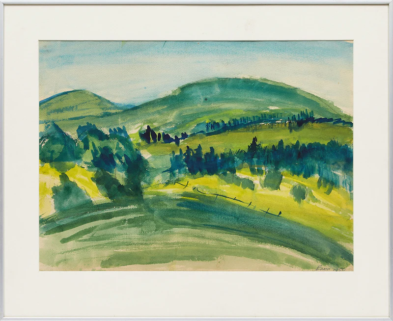 William Paterson Ewen, Untitled (Landscape), watercolour, 1950 - view 2