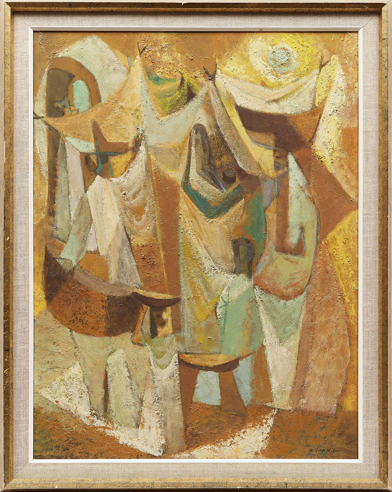 Ronald York Wilson, Market By Day, oil on board - view 2