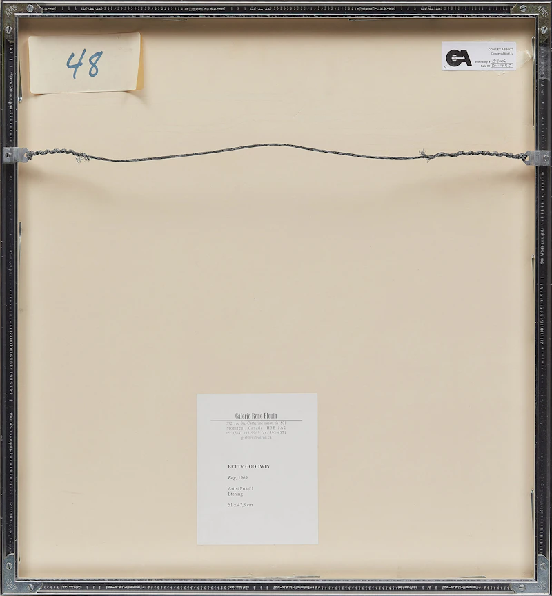 Betty Roodish Goodwin, Bag, softground etching, 1969 - view 3