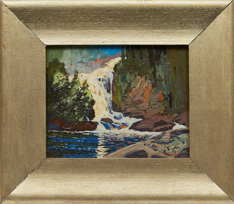 Mary Evelyn Wrinch, Waterfall, Montreal River, oil on board - view 2