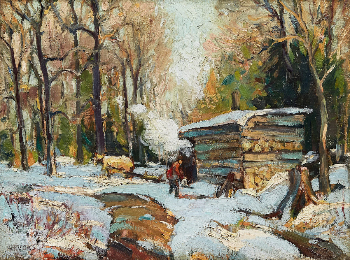 Frank Leonard Brooks, Maple Sugar Bush , oil on canvas