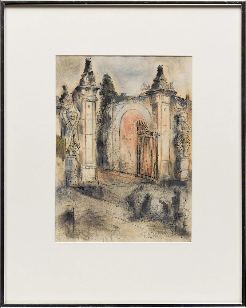 William Abernethy Ogilvie, Sicily, ink and watercolour - view 2