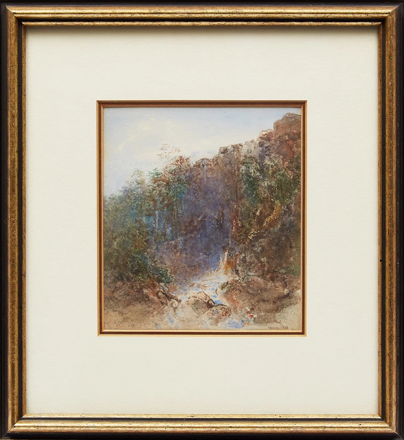 Otto Reinhold Jacobi, Waterfalls, watercolour, 1878 - view 2
