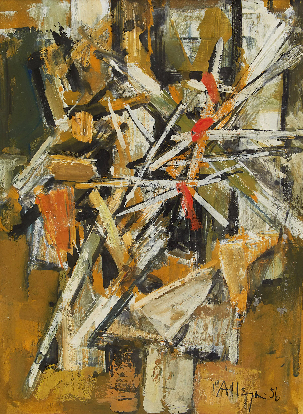 Edmund Alleyn, Abstract Composition , gouache on paper