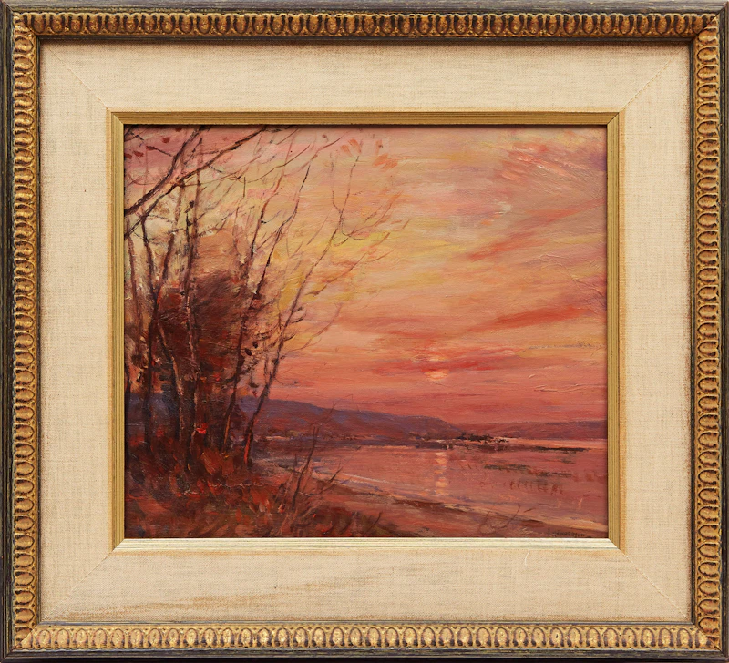 James Henderson, Sunset, Head of the Lakes Qu’Appelle Valley, oil on canvas - view 2