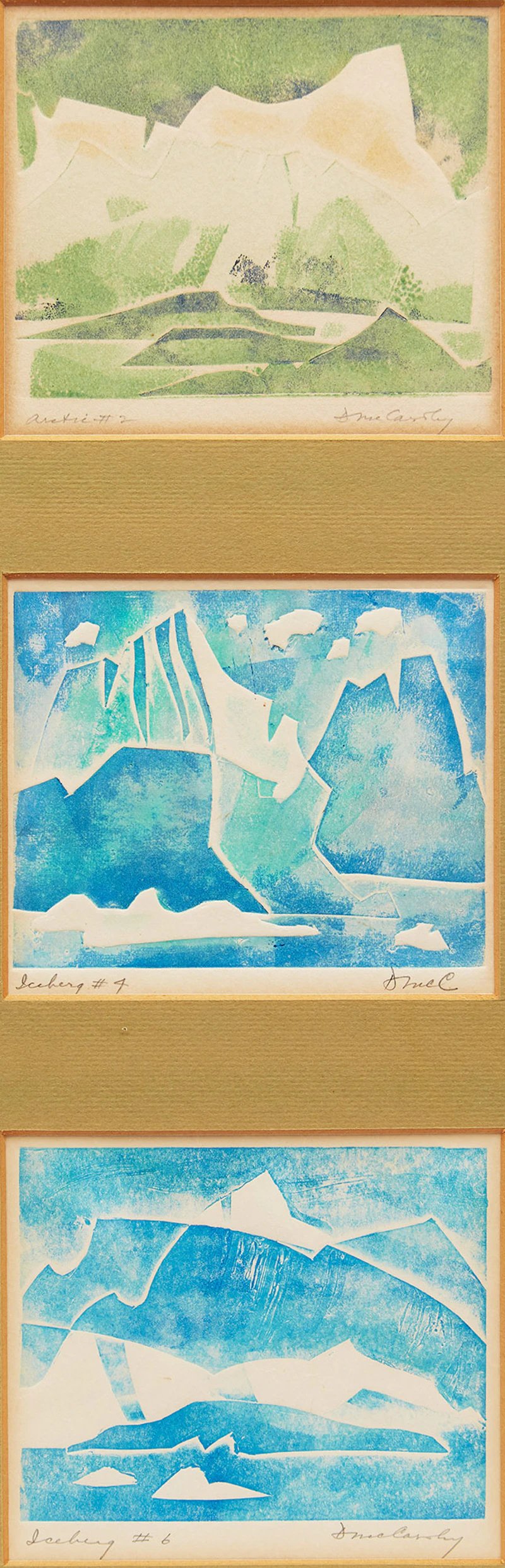 Arctic #2; Iceberg #4; Iceberg #6 by Doris Jean McCarthy