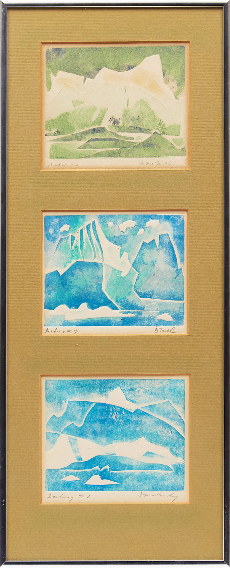 Doris Jean McCarthy, Arctic #2; Iceberg #4; Iceberg #6, three prints (Christmas cards) - view 2