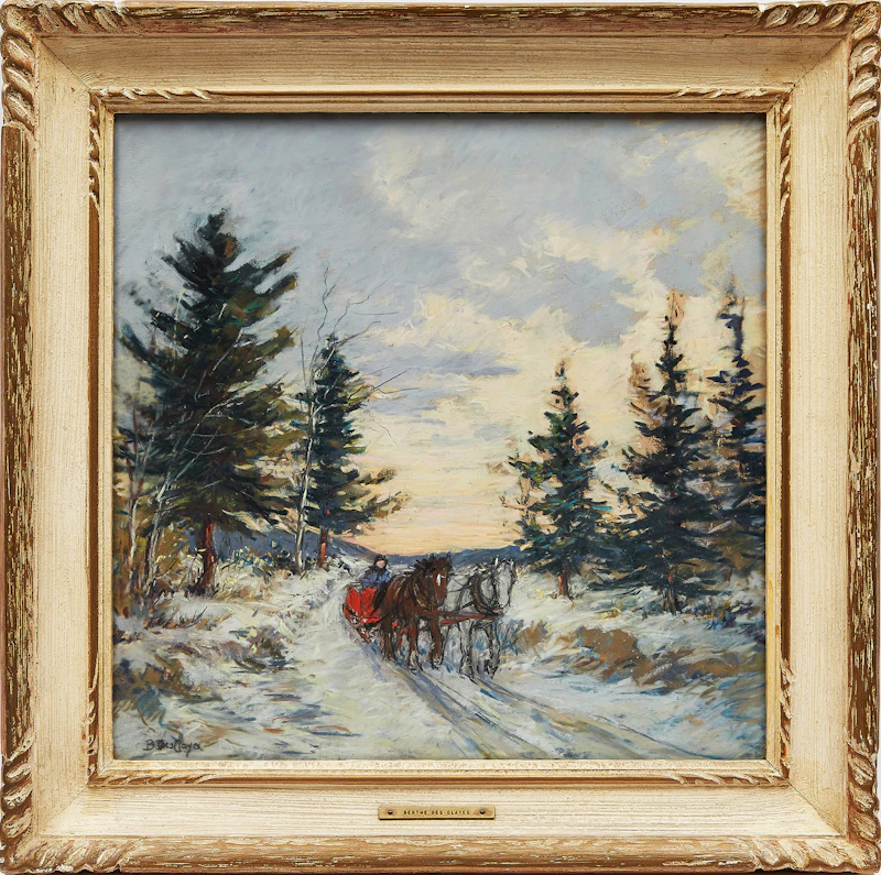 Berthe Des Clayes, Winter Sunset, pastel - view 2