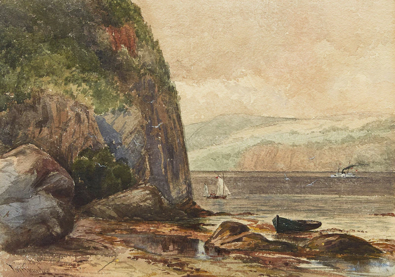 View on the St. Lawrence at Low Tide, with Paddlewheel Steamer in the Distance by Farquhar McGillivray Strachan Knowles