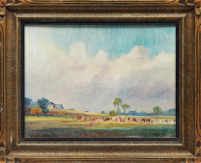 Owen Staples, Cattle Farm Landscape, oil on canvas, 1921 - view 2