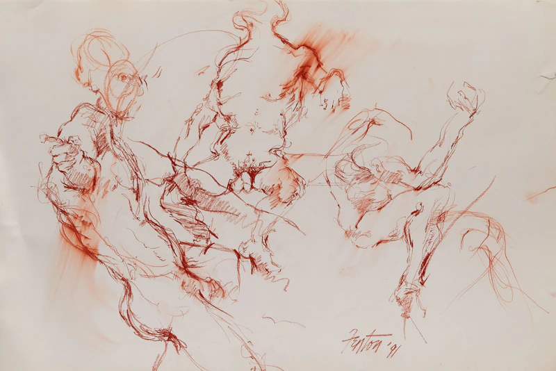 Telford Fenton, Nude Study , conté, 1991 - view 3