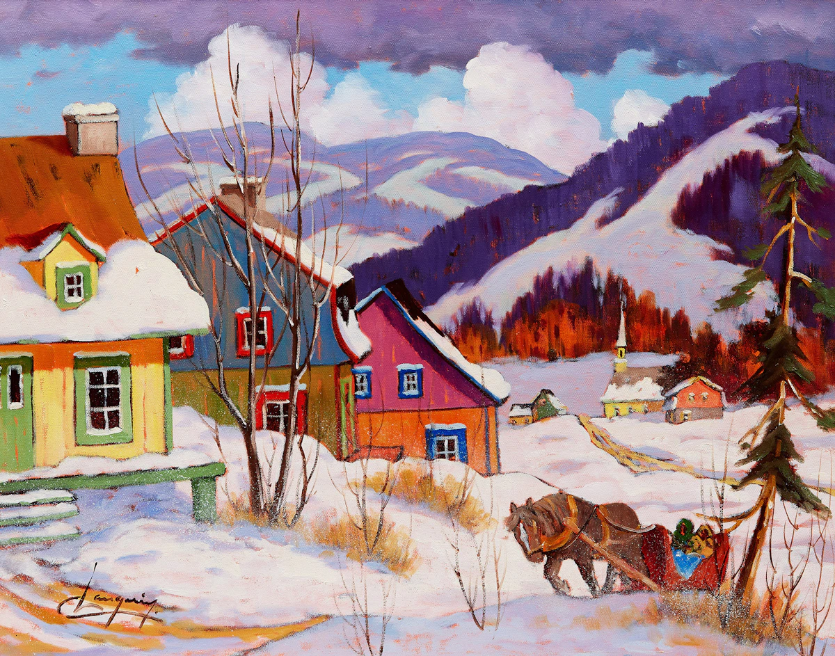 Claude Langevin, De retour, oil on canvas