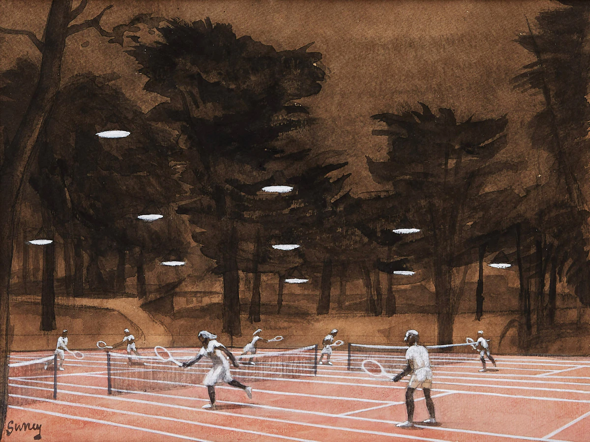 Philip Henry Howard Surrey, Westmount Tennis Club, gouache and watercolour