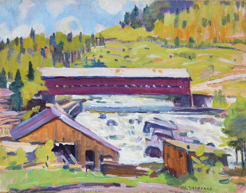 Covered Bridge Over Wild Water (Northern Quebec)  by Peter Clapham Sheppard