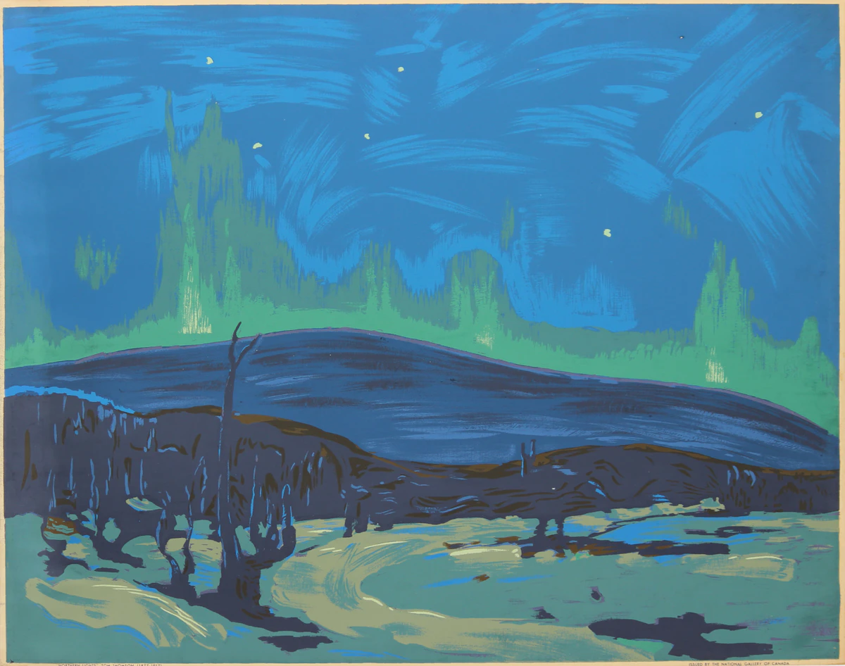 Tom Thomson, Northern Lights, Sampson Matthews silkscreen