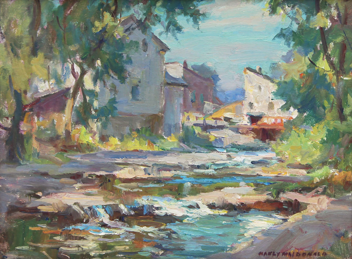 Manly Edward MacDonald, Napanee River, Newburgh, oil on canvas board