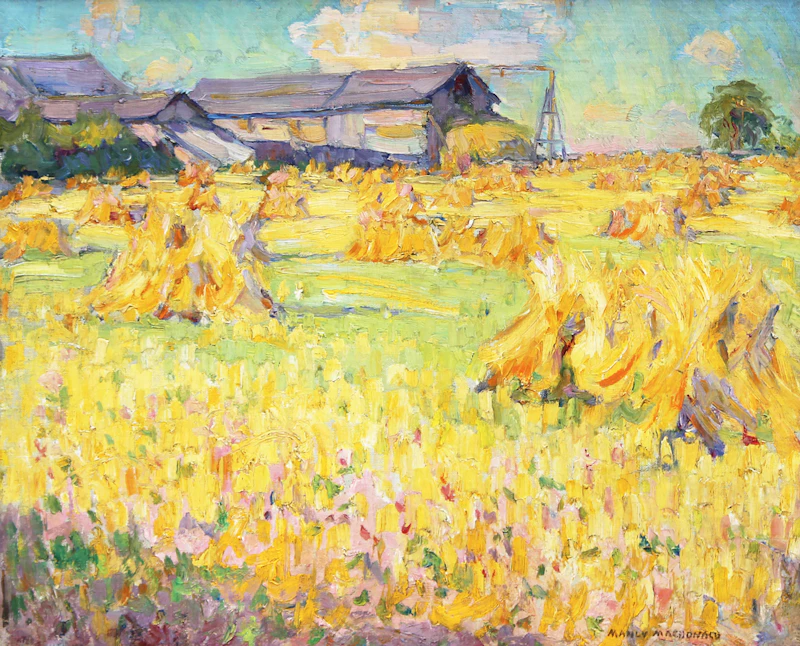 Hay Stooks in Summer by Manly Edward MacDonald