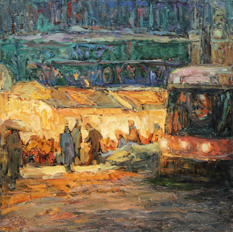 Riverdale Market, Autumn Evening by Donald Besco