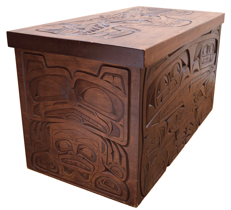 20th Century, Carved Chest, cedar - view 2