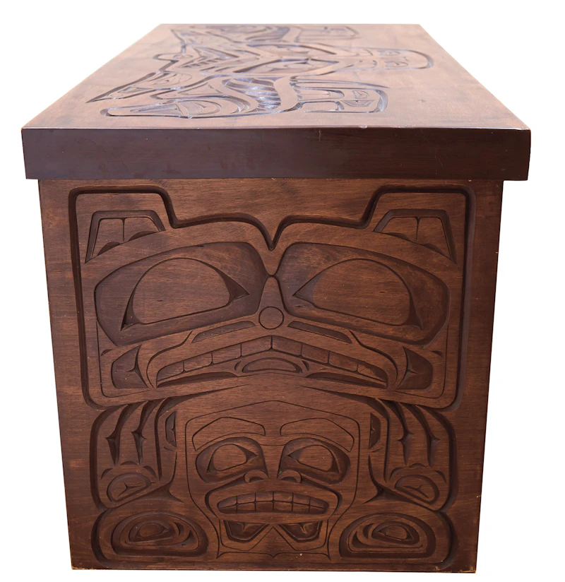 20th Century, Carved Chest, cedar - view 3