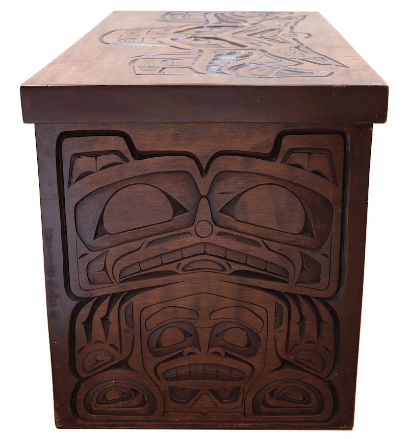 20th Century, Carved Chest, cedar - view 5